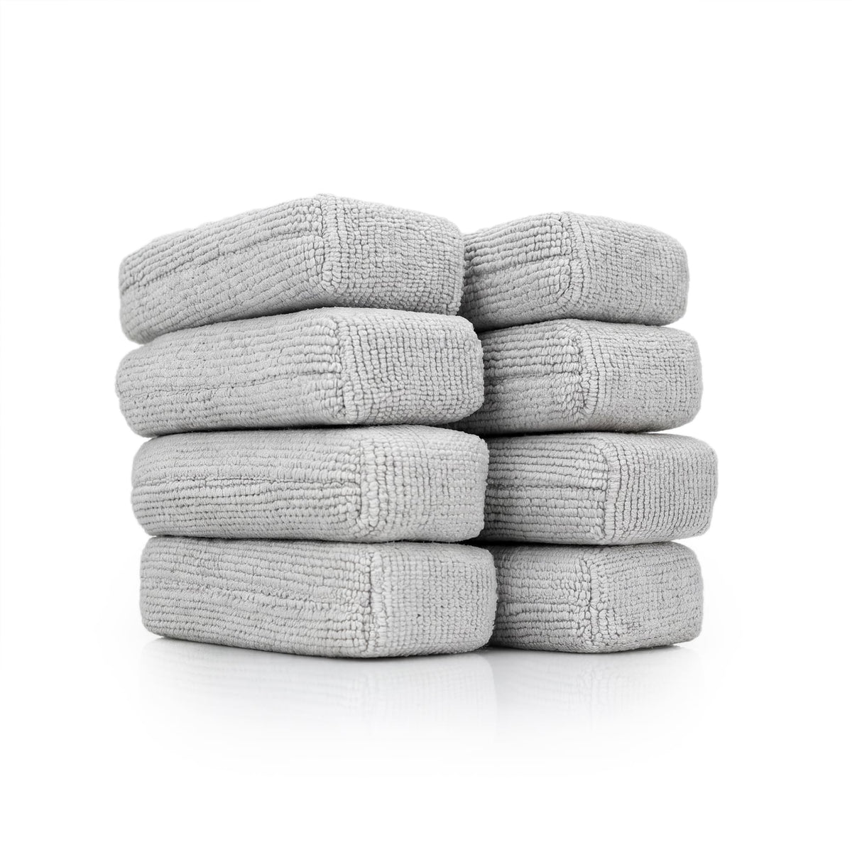 Esponja Aplicadora Pearl Ice Grey, pack de 8, de The Rag Company: ocho aplicadores de espuma con microfibra pearl weave para recubrimientos cerámicos, ceras y selladores